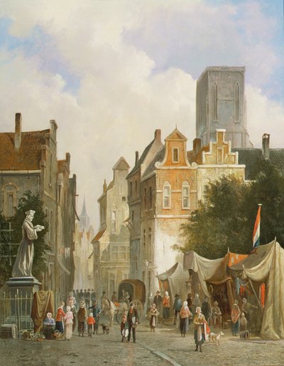 French Market Town by S.J. van der Ley